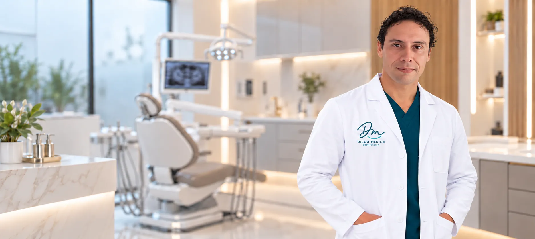 Dr. Diego Medina en su consultorio